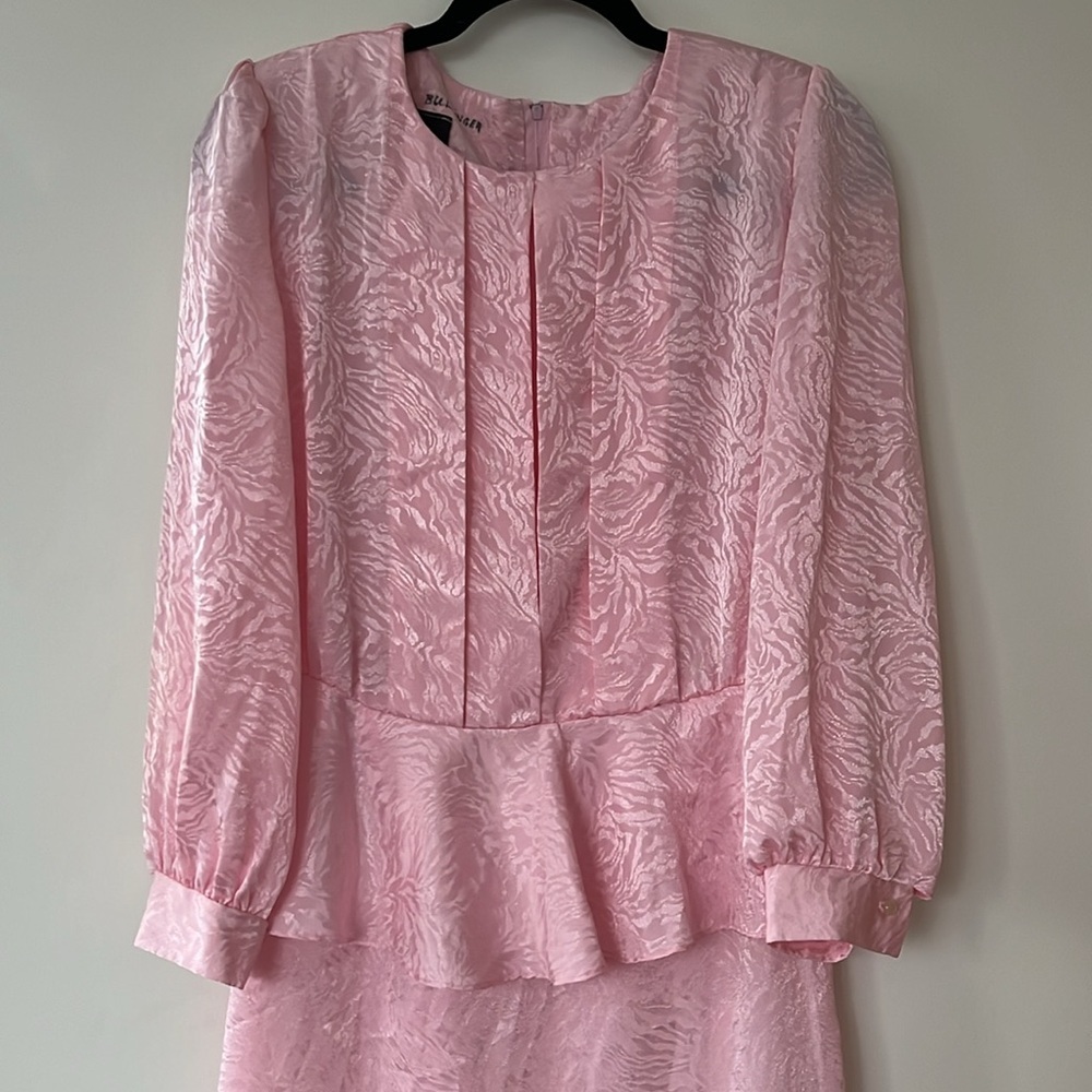 PRISTINE 1980s Vintage Pink Midi Dress